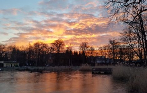 Sonnenuntergang am Zooteich im Zoo Hoyerswerda