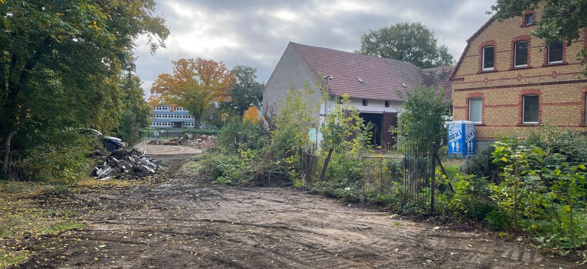 Diese Bild zeigt die Baustelle des neuen Wirtschaftshofes im Zoo Hoyerswerda.